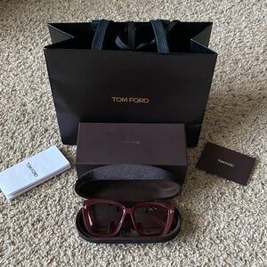 Tom Ford Burgundy Sunglasses with Case